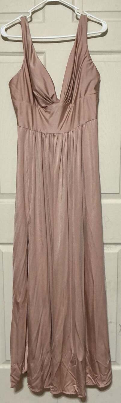 Empire Waist Gown with Deep V Neckline